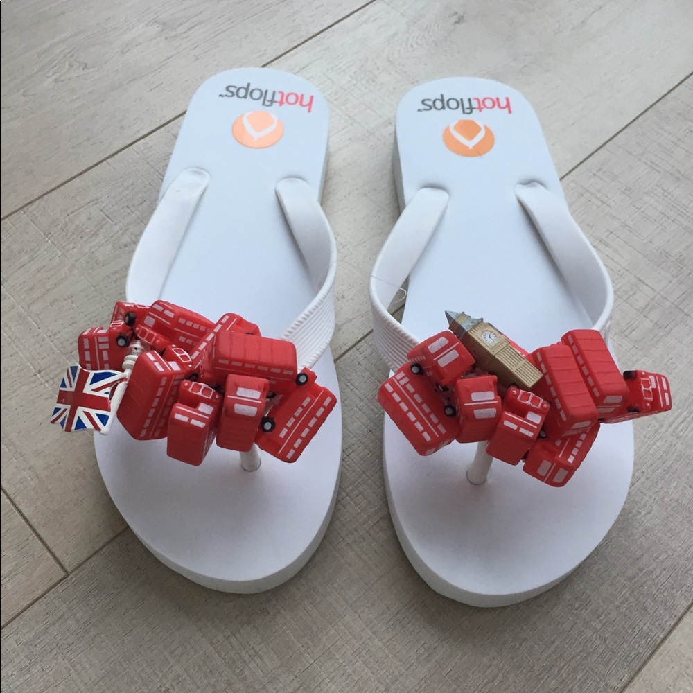 Hotflops London flip flops [original] size M white sole 2.5cm 2/$35